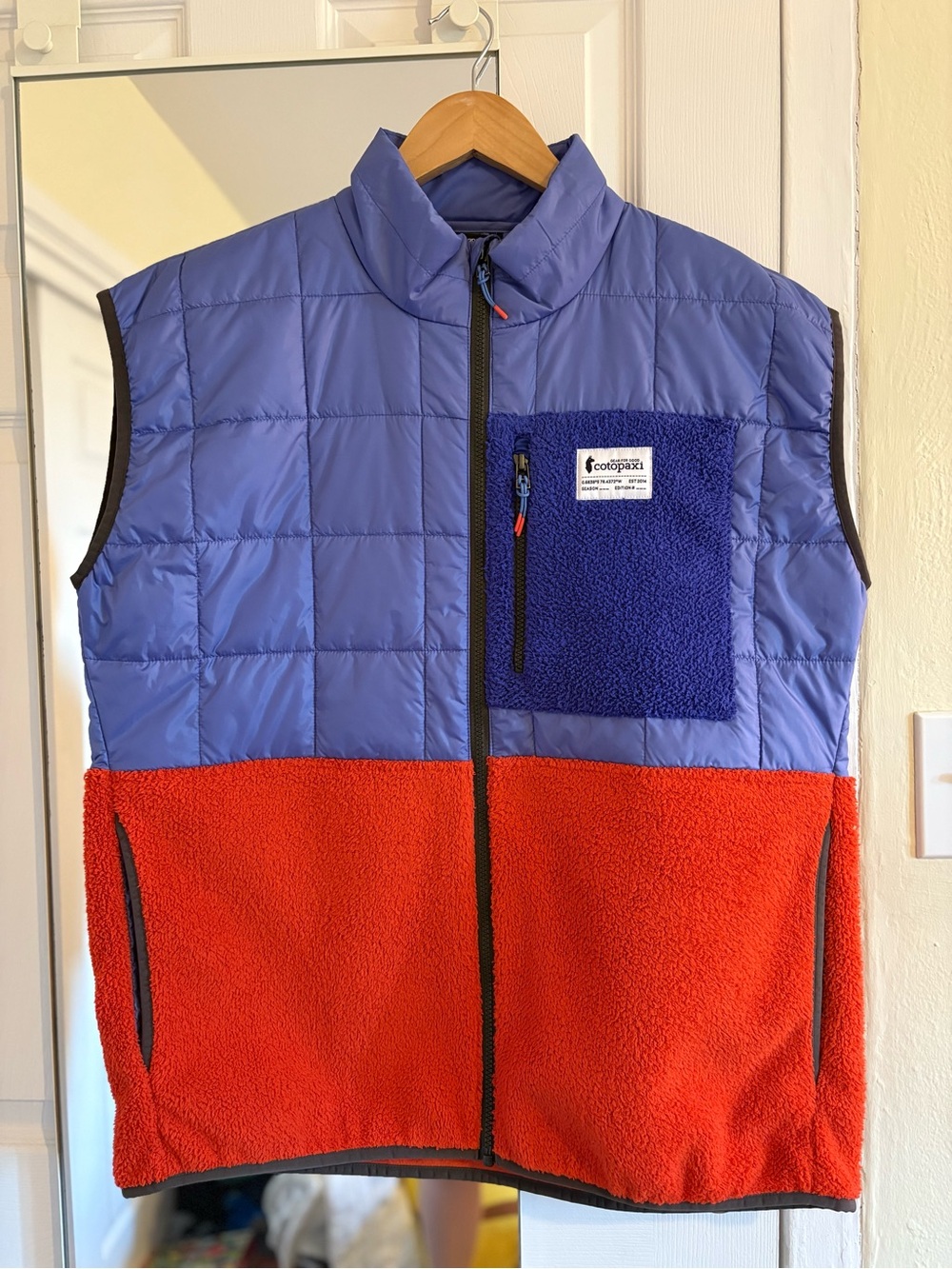 Men’s Cotopaxi Trico Hybrid Vest in Blue/Orange, Size Large